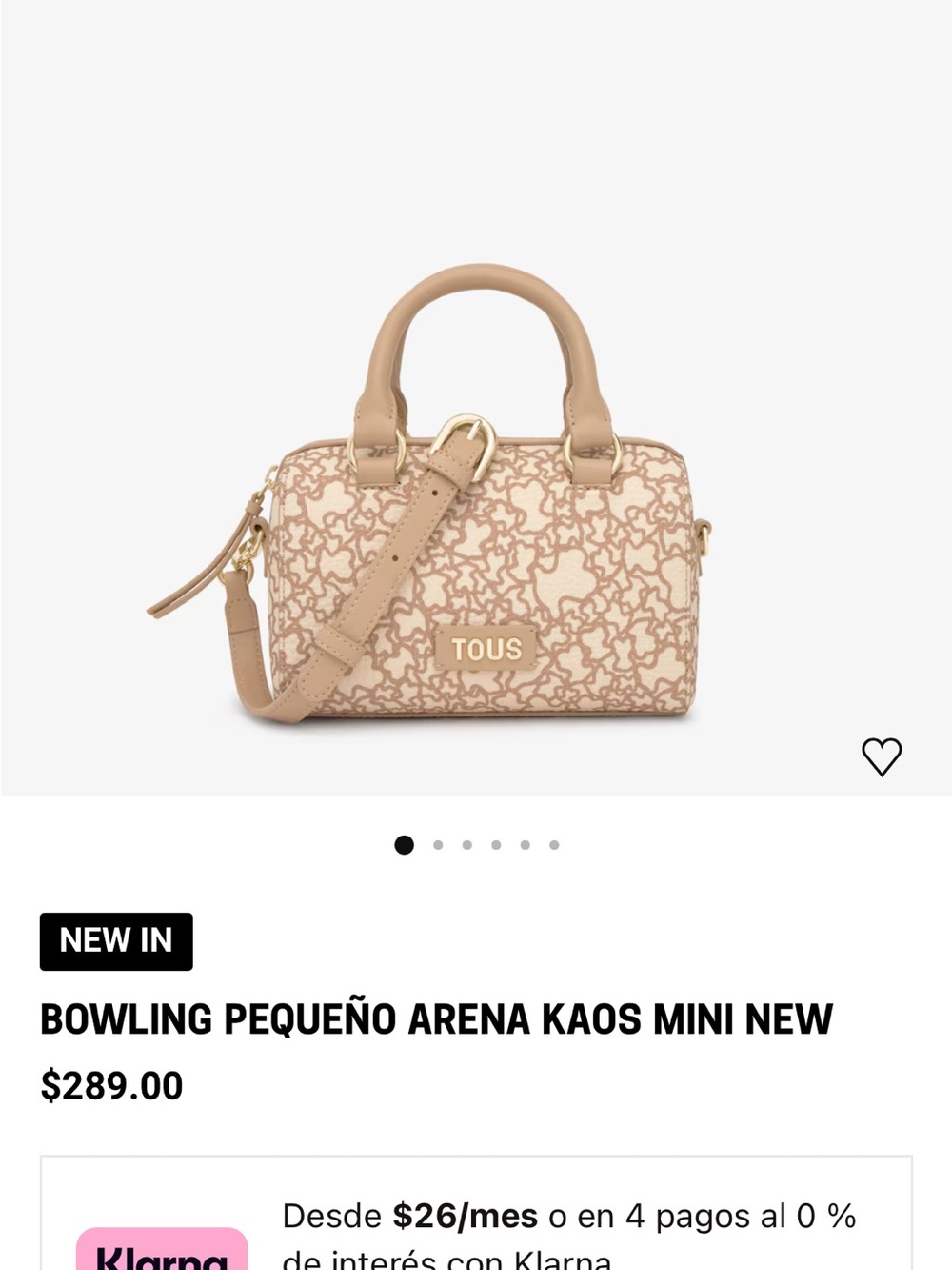 TOUS Kaos Mini Bowling Bag in Beige Sand